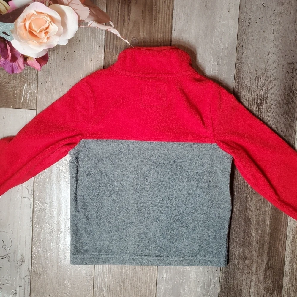 OshKosh B'gosh Red and Gray Microfleece Half Zip Pullover Size 3T Toddler Boy